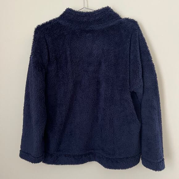 Jane & Bleecker Navy Blue Plush Cozy Mock Neck Pullover Sweater Size M - Picture 2 of 13